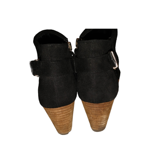 Dr. Scholl’s Women’s Ankle Booties Black US 9.5M Brown Stacked Wedge Buckles - Picture 3 of 12